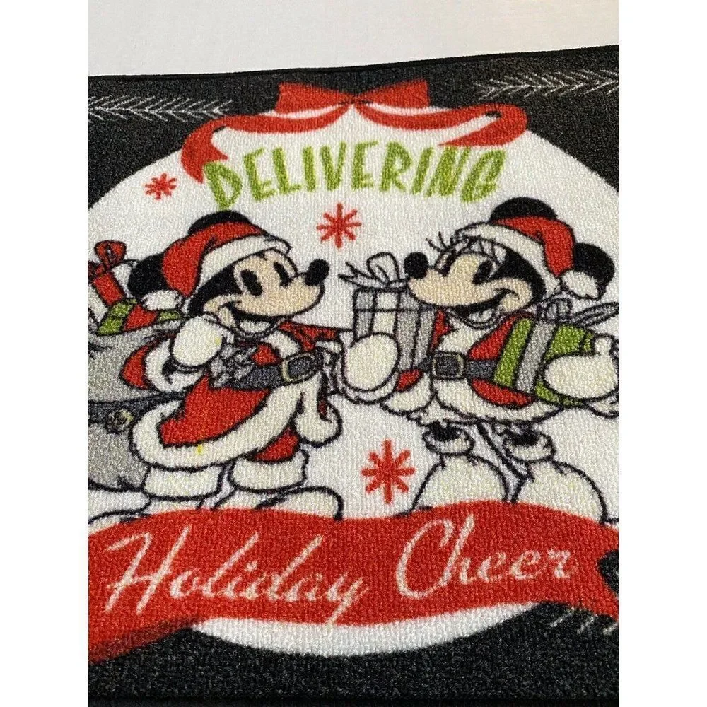Disney Mickey Minnie Accent‎ Rug 20X32” Doormat Delivering Holiday Cheer NWT